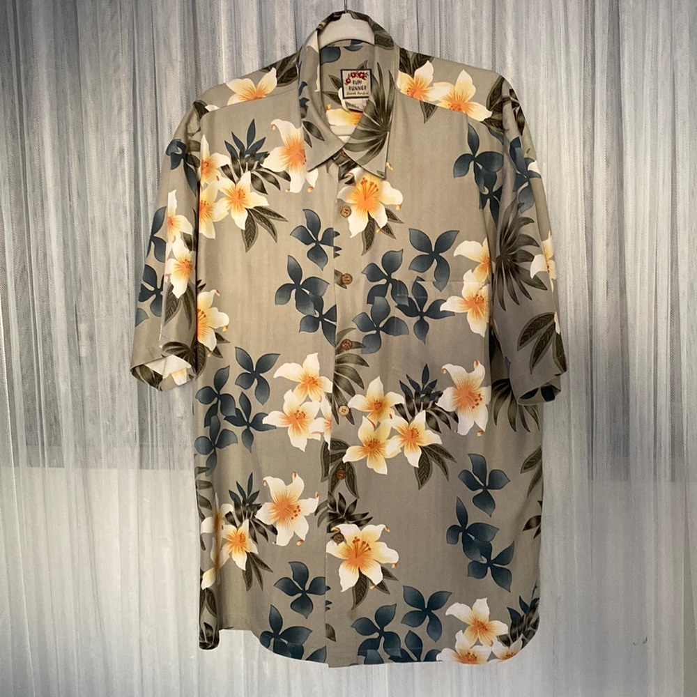 Rum Runner Casual Comfort 100% silk men hawaïenne 🌺 shirt